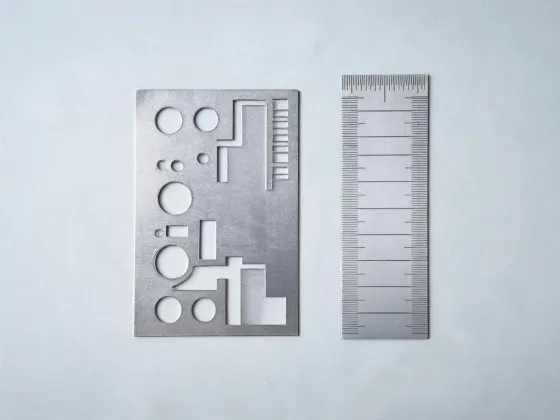 Labeled laser cut test coupon